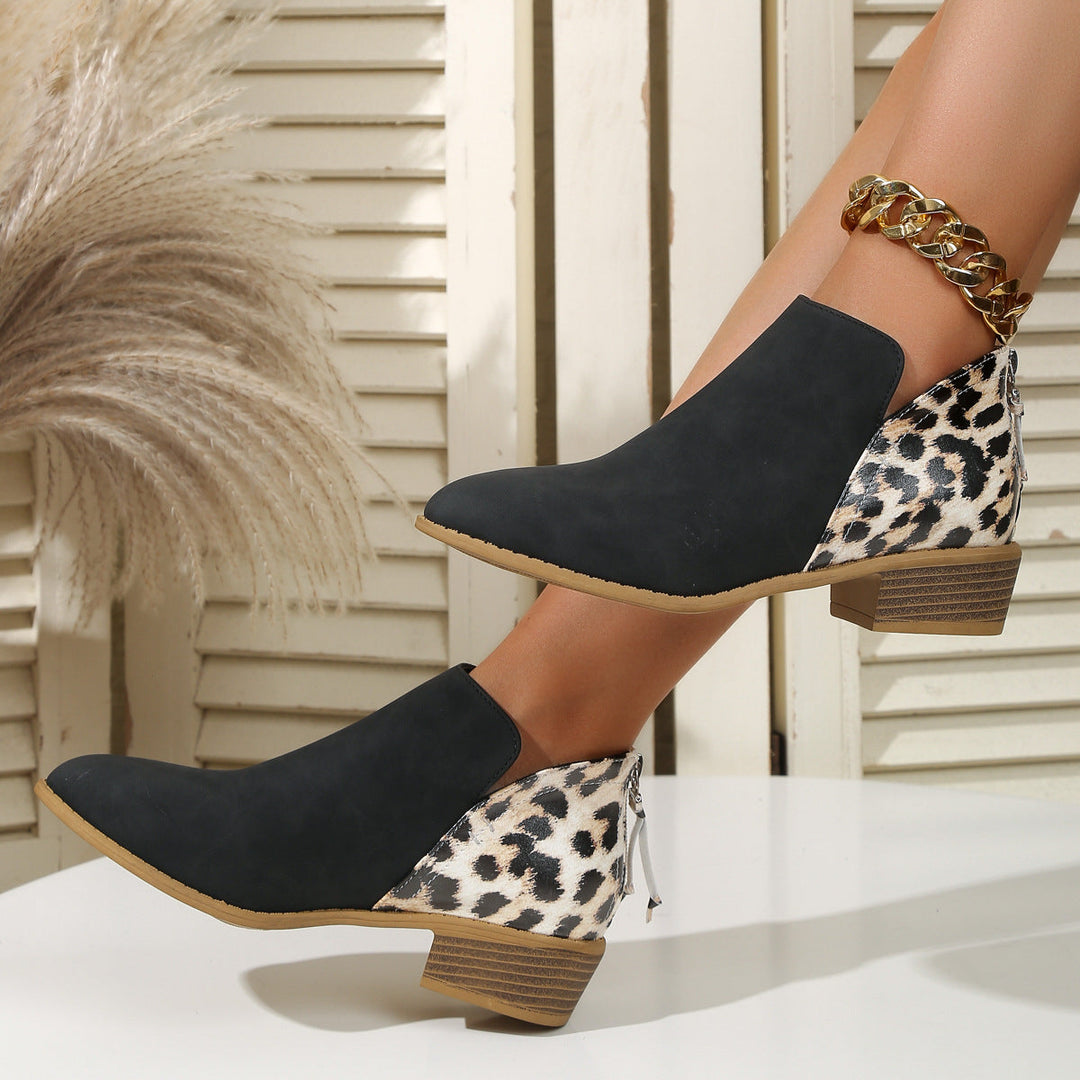 Vivian – Suede-Look Women’s Block Heel Boots