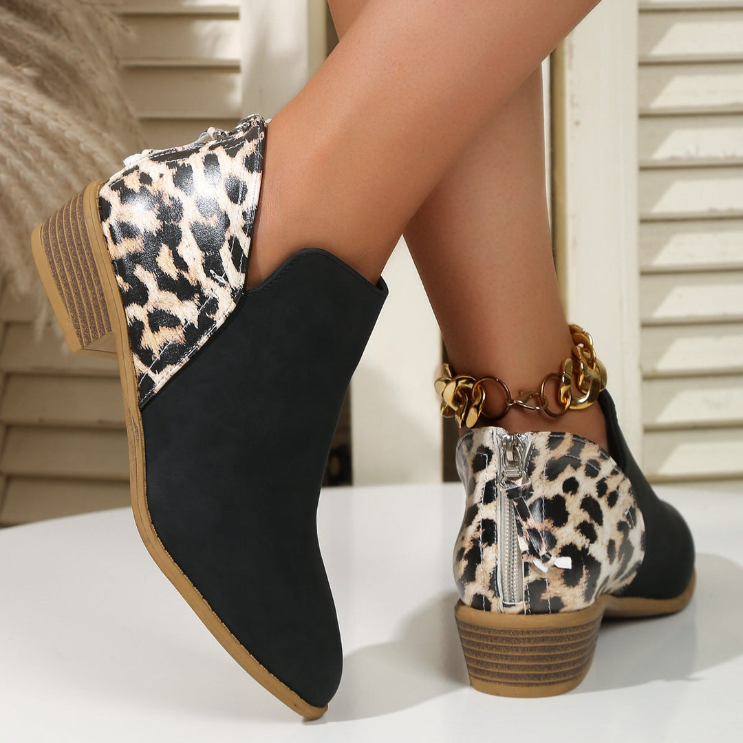 Vivian – Suede-Look Women’s Block Heel Boots