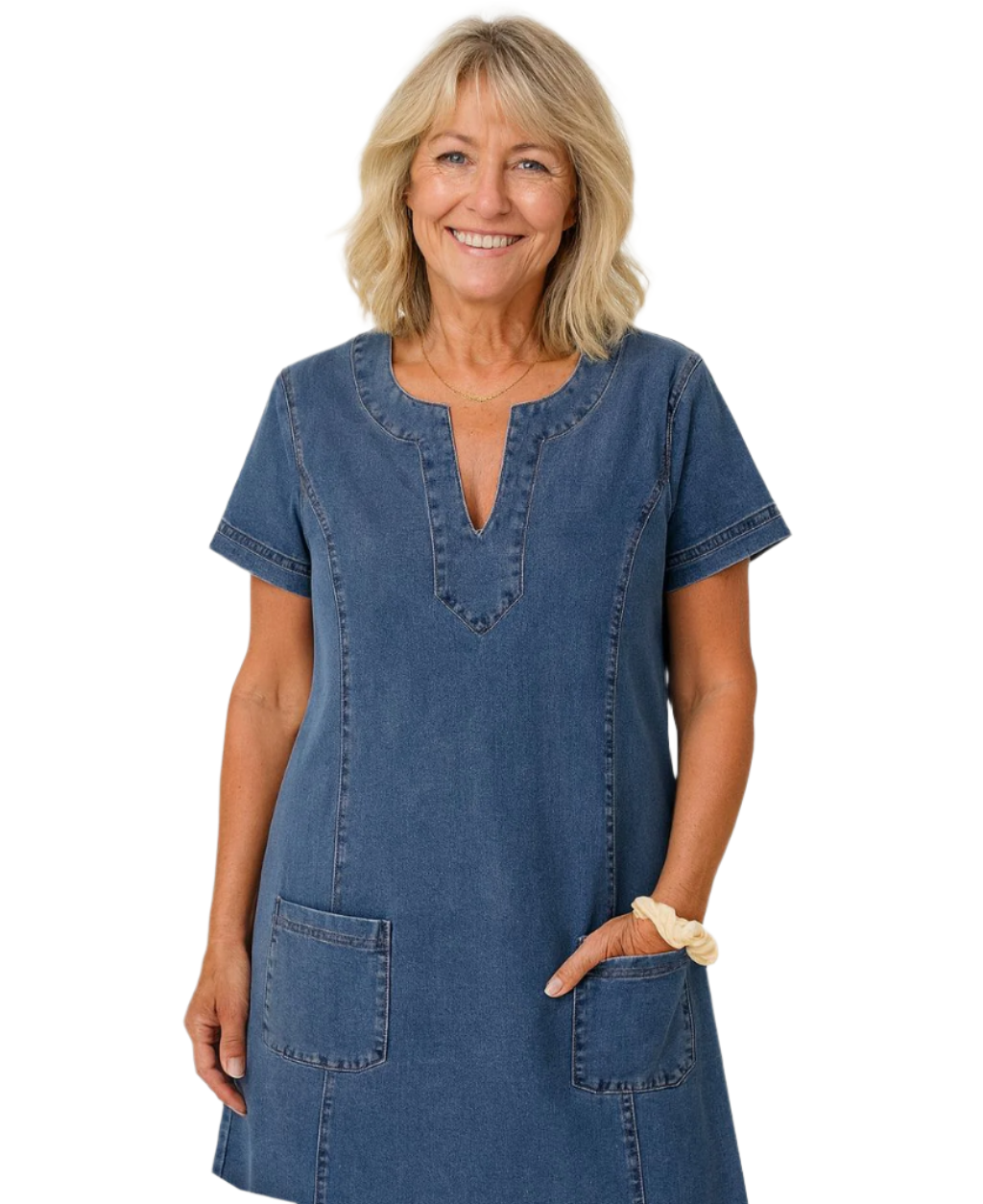 Kairen – Soft-Touch Women’s Denim Day Dress