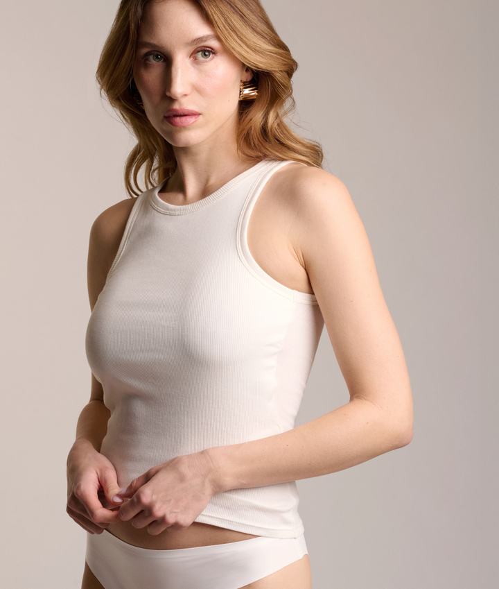 Valeria – Women's Ribbed Cotton Halter Neck Top