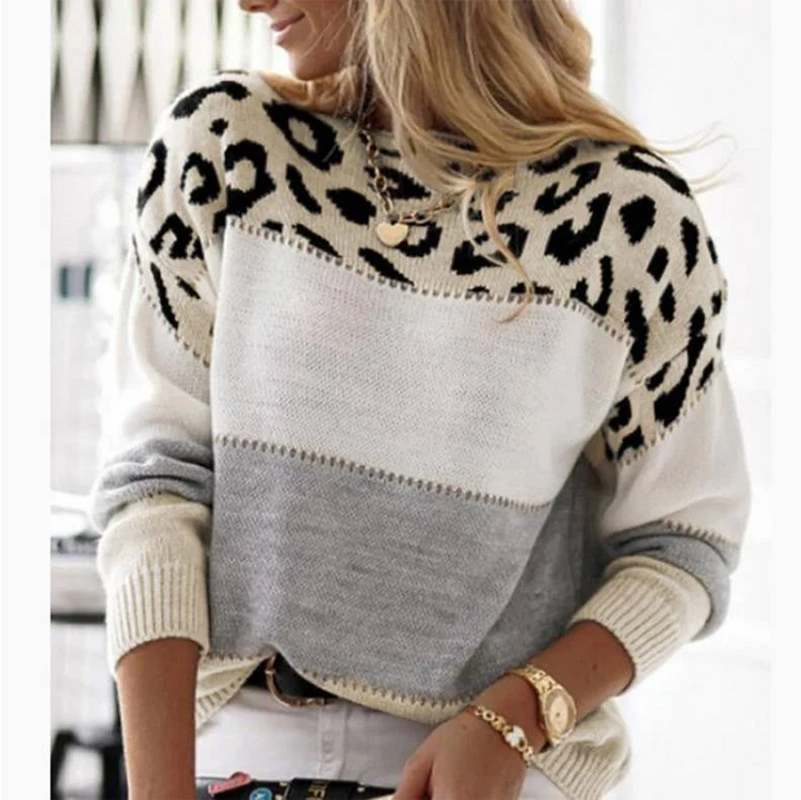 Andie – Chic Women’s Leopard-Print Winter Sweater
