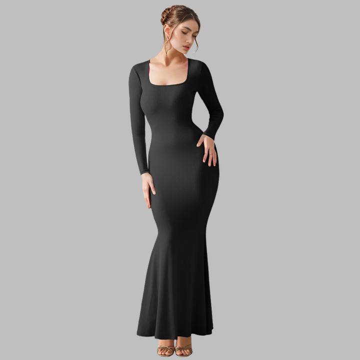Gretchen – Slim Fit Women’s Ribbed Knit A-Line Dress