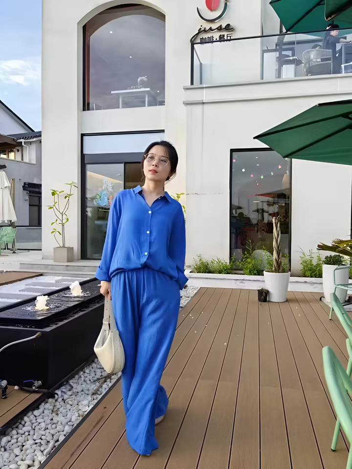 Sofia – Women’s Linen Two-Piece Shirt Suit