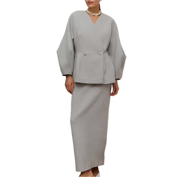 Chloé – Elegant Women’s V-Neck Top & Skirt Set