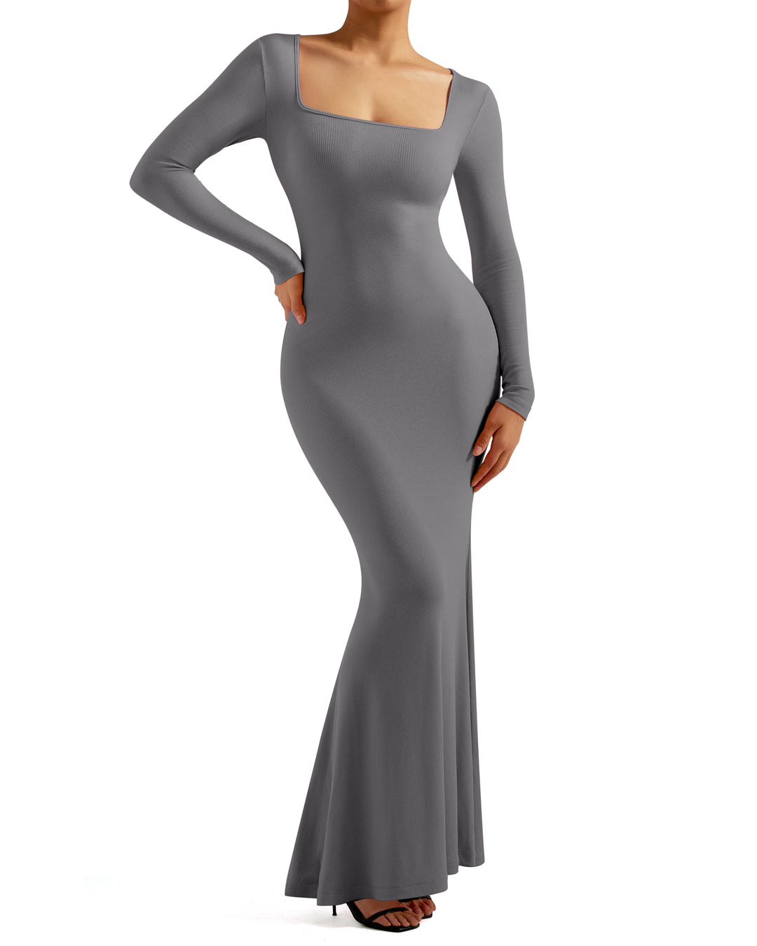 Gretchen – Slim Fit Women’s Ribbed Knit A-Line Dress