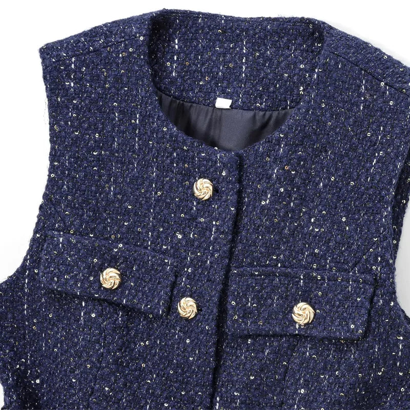 Riley – Women’s Cropped Tweed Waistcoat Vest