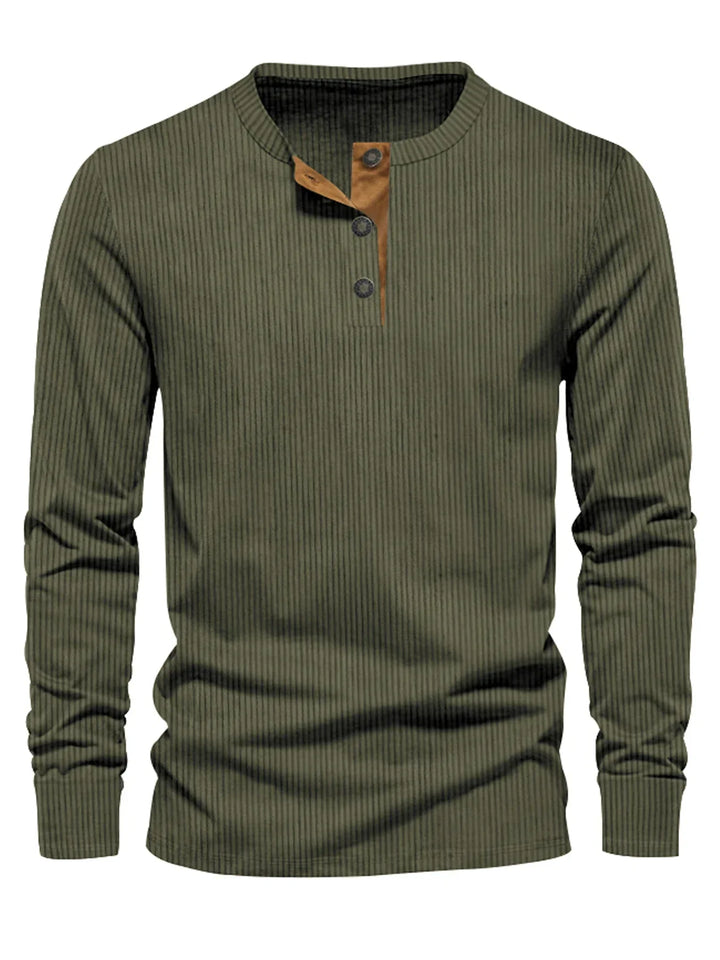 Gregorio – Ribbed Henley Men’s Casual Sweater
