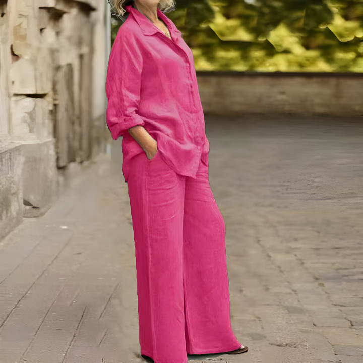 Sofia – Women’s Linen Two-Piece Shirt Suit