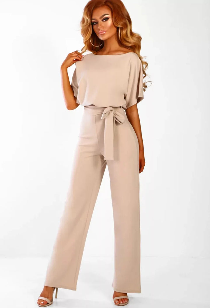 Seraphina – Elegant Women’s Short-Sleeve Wide-Leg Jumpsuit