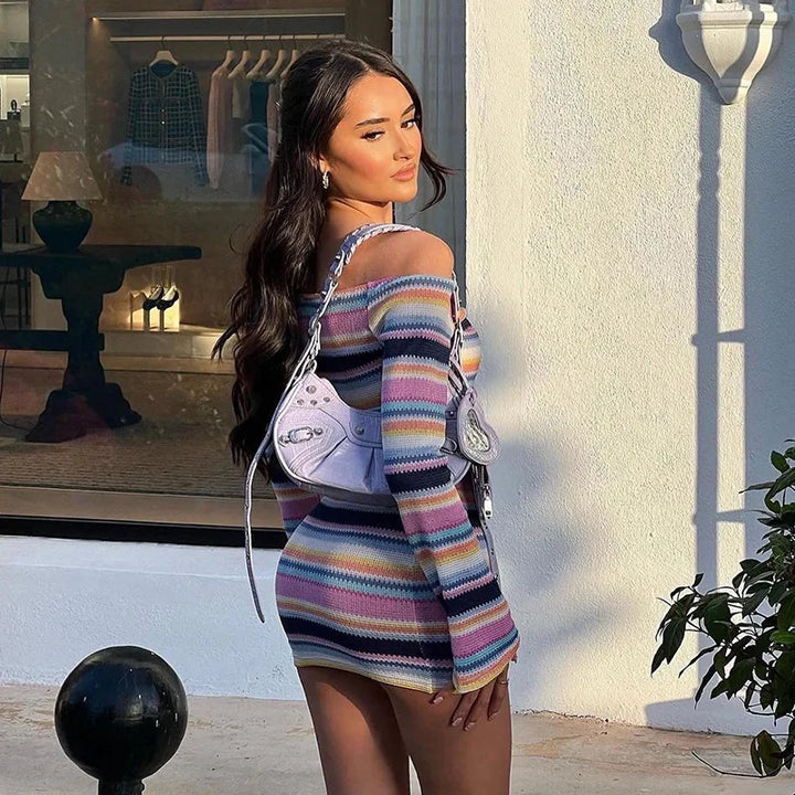 Elna – Off-Shoulder Women’s Slim Fit Spring Mini Dress