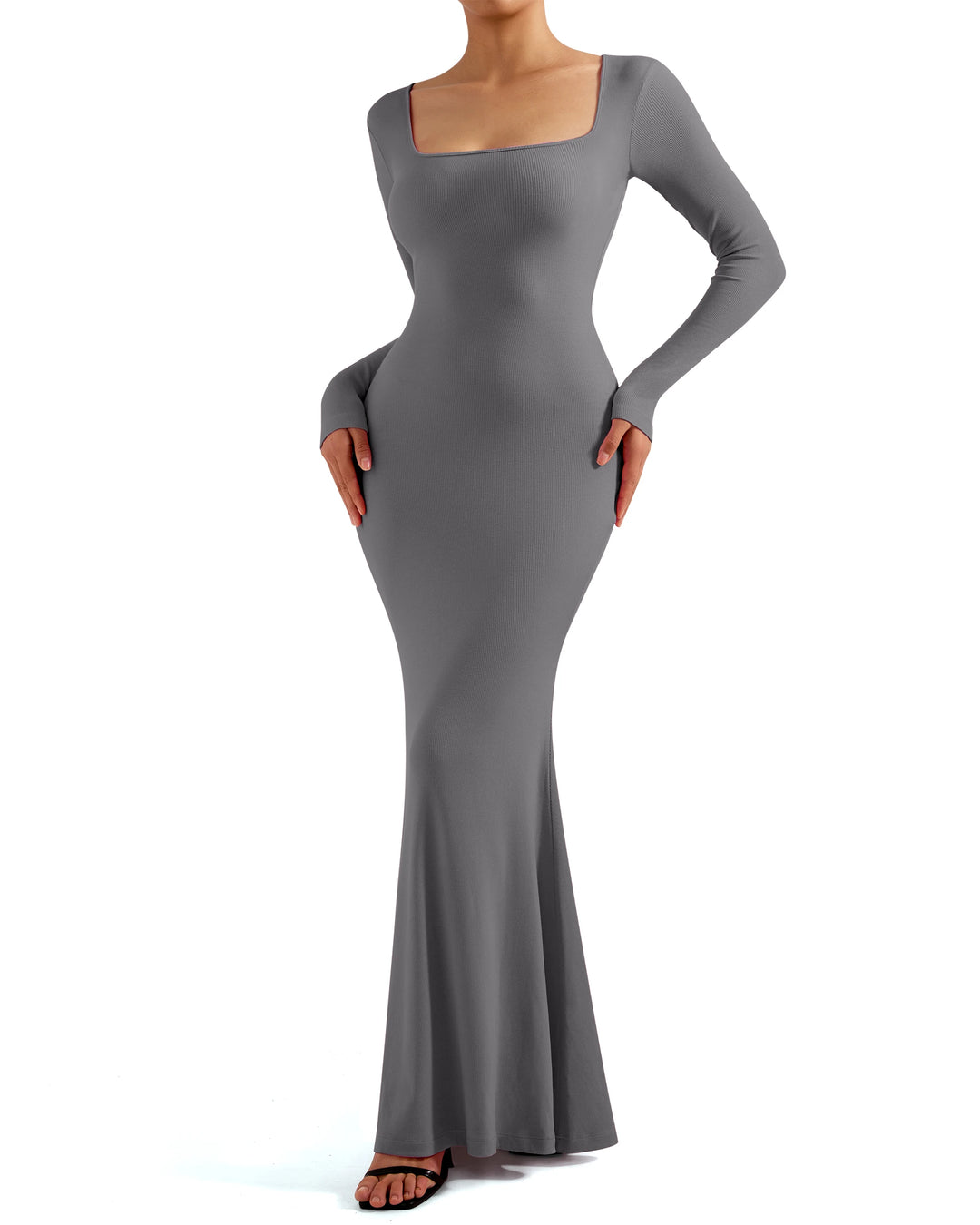 Gretchen – Slim Fit Women’s Ribbed Knit A-Line Dress