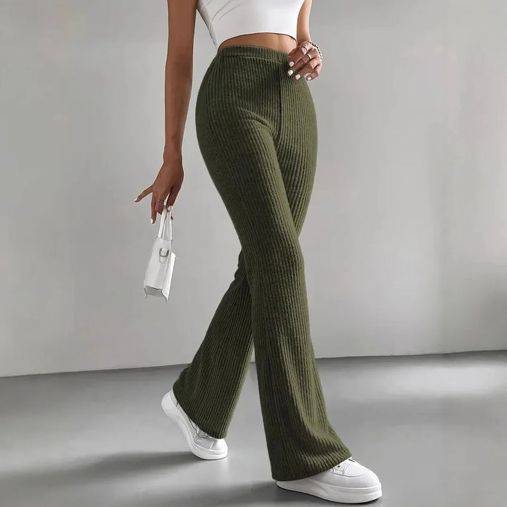 Acadia – Ribbed Knit Flare Pants for Women