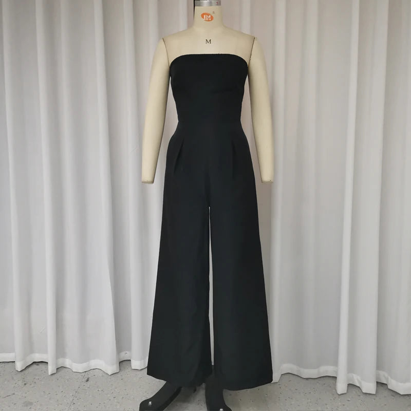 Angel – Women’s Strapless Solid Color Jumpsuit