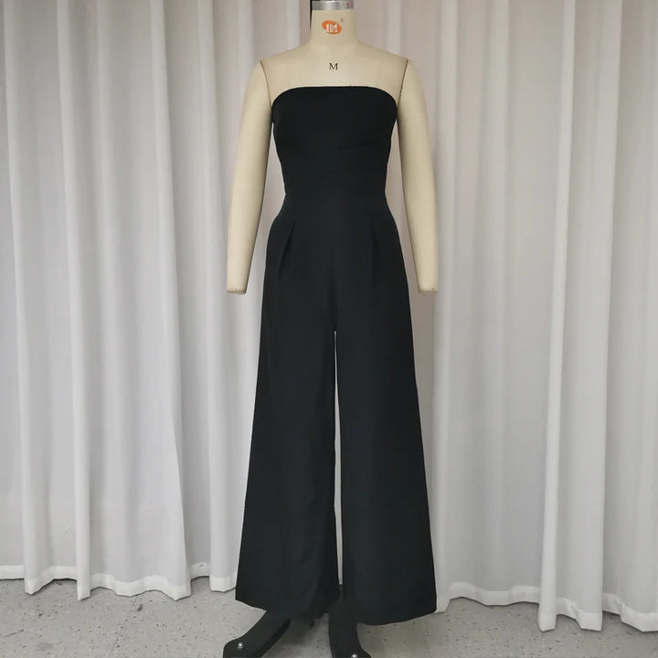Angel – Women’s Strapless Solid Color Jumpsuit