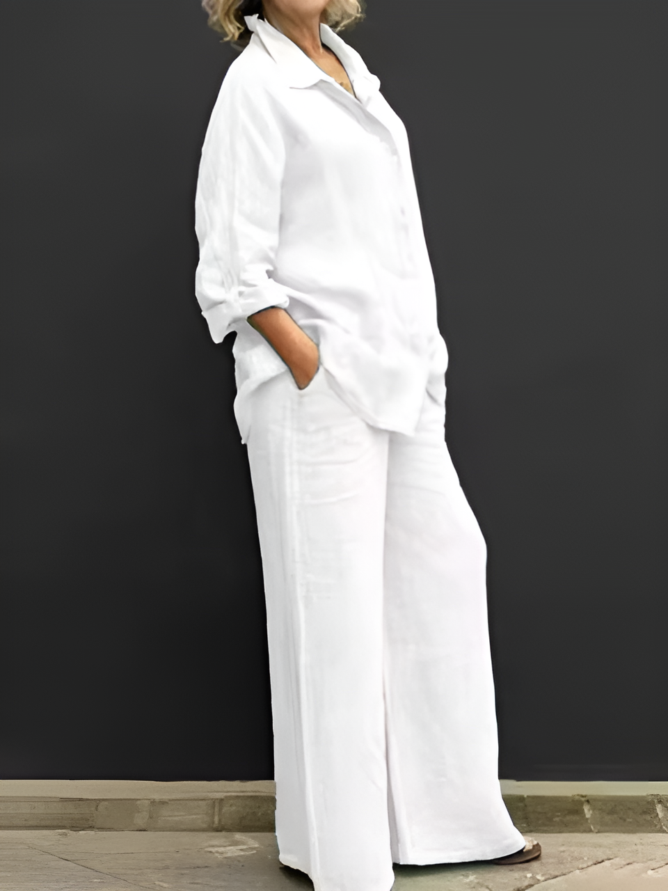 Sofia – Women’s Linen Two-Piece Shirt Suit