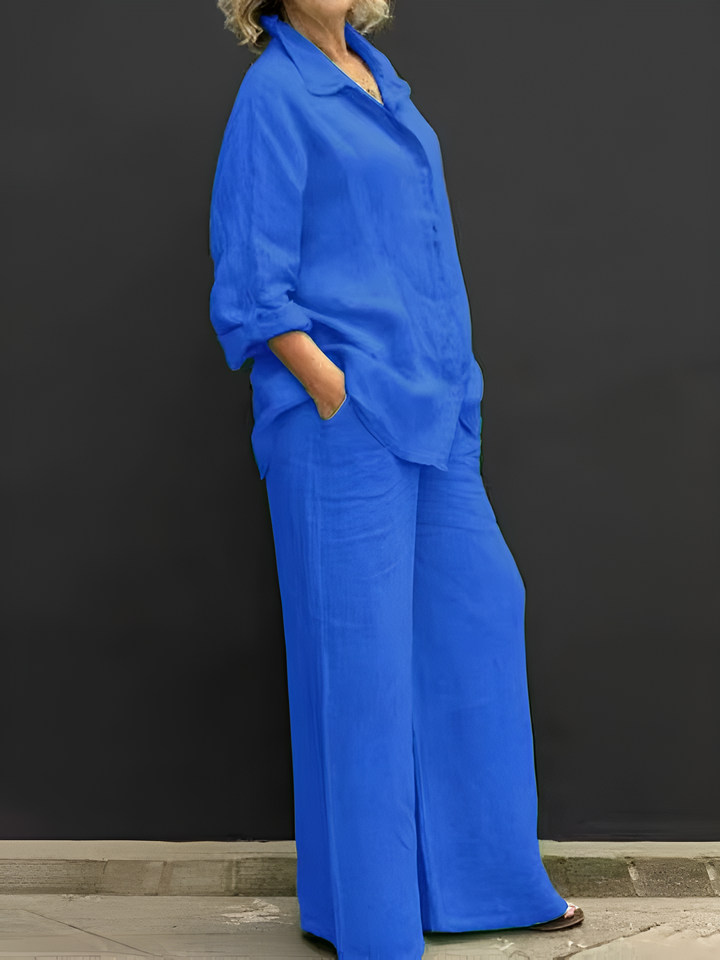 Sofia – Women’s Linen Two-Piece Shirt Suit