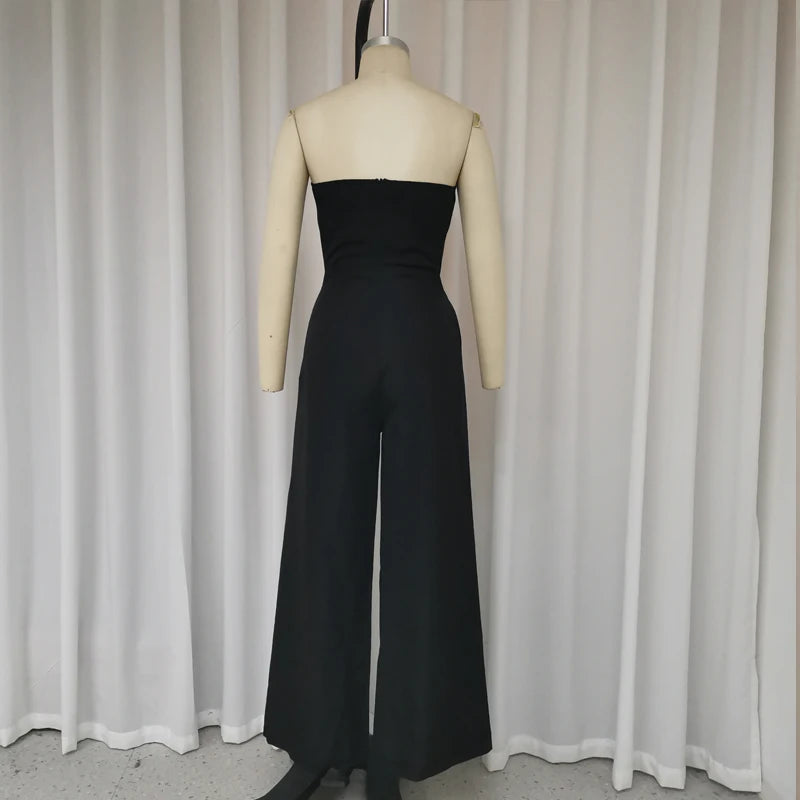 Angel – Women’s Strapless Solid Color Jumpsuit