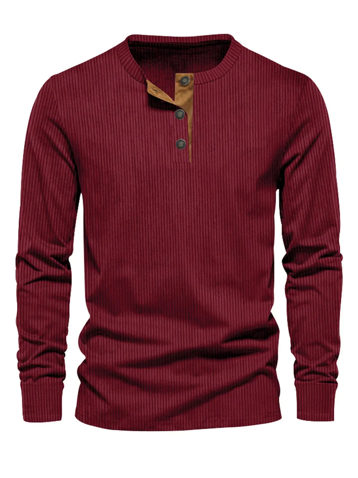 Gregorio – Ribbed Henley Men’s Casual Sweater