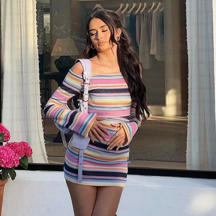 Elna – Off-Shoulder Women’s Slim Fit Spring Mini Dress