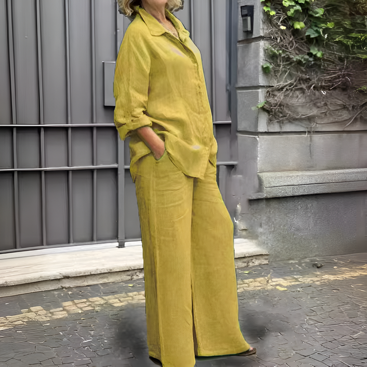 Sofia – Women’s Linen Two-Piece Shirt Suit