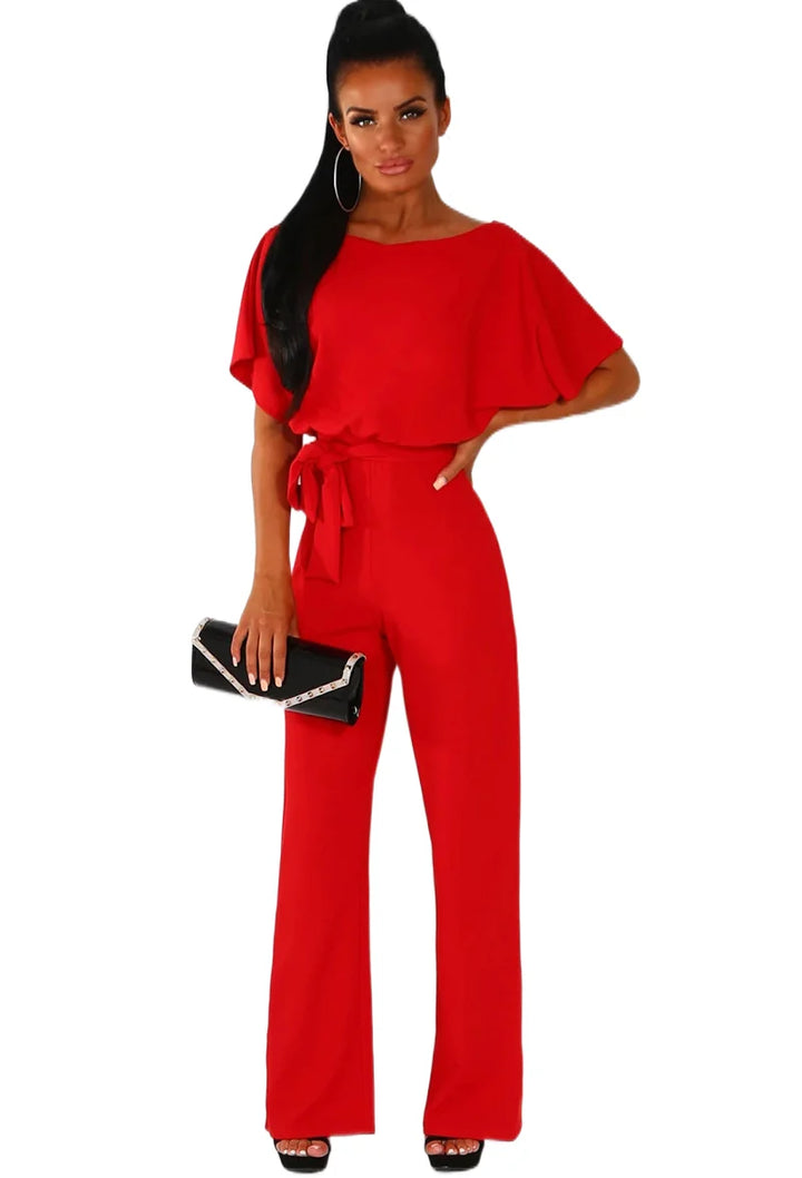 Seraphina – Elegant Women’s Short-Sleeve Wide-Leg Jumpsuit