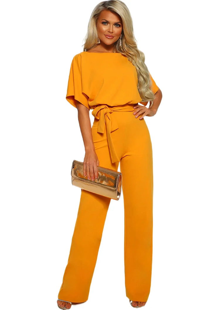 Seraphina – Elegant Women’s Short-Sleeve Wide-Leg Jumpsuit