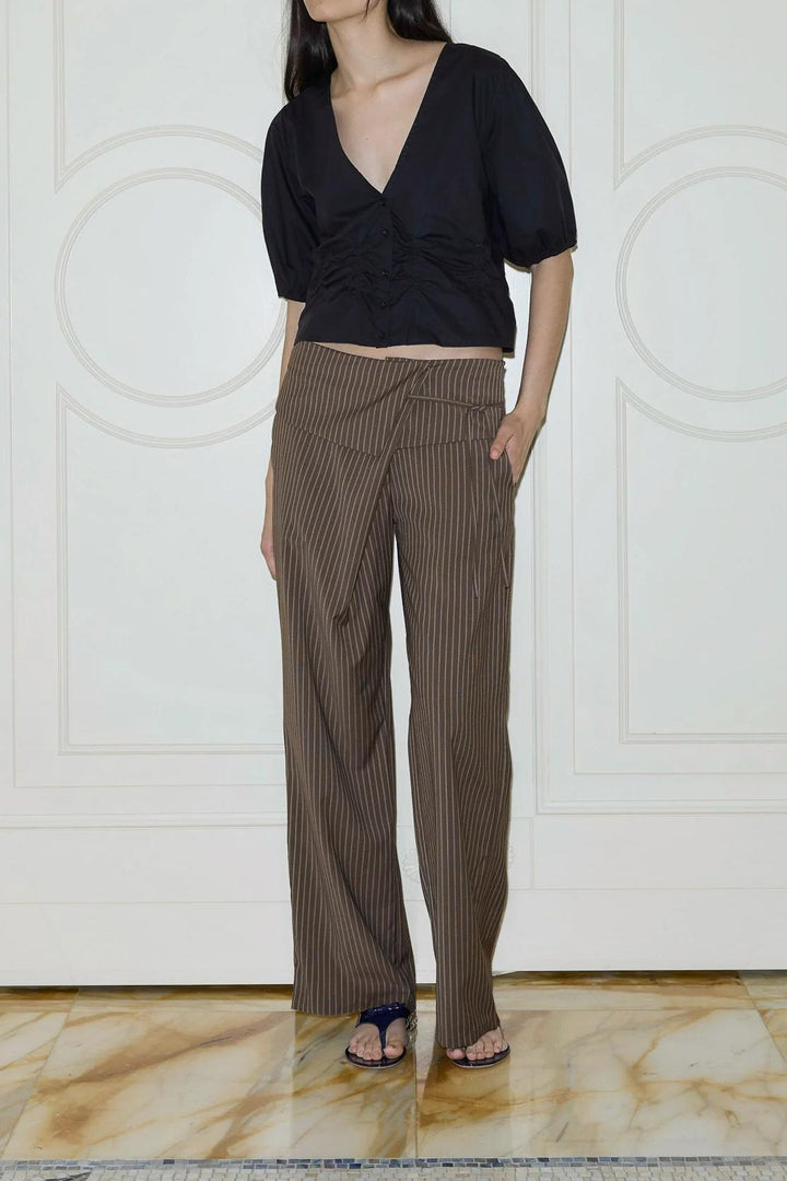 Stacey – Women's Folded Stripe Tailored Pants