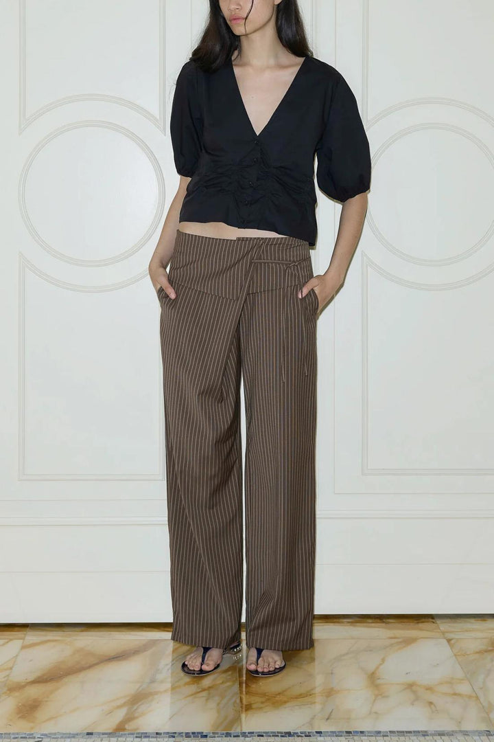 Stacey – Women's Folded Stripe Tailored Pants