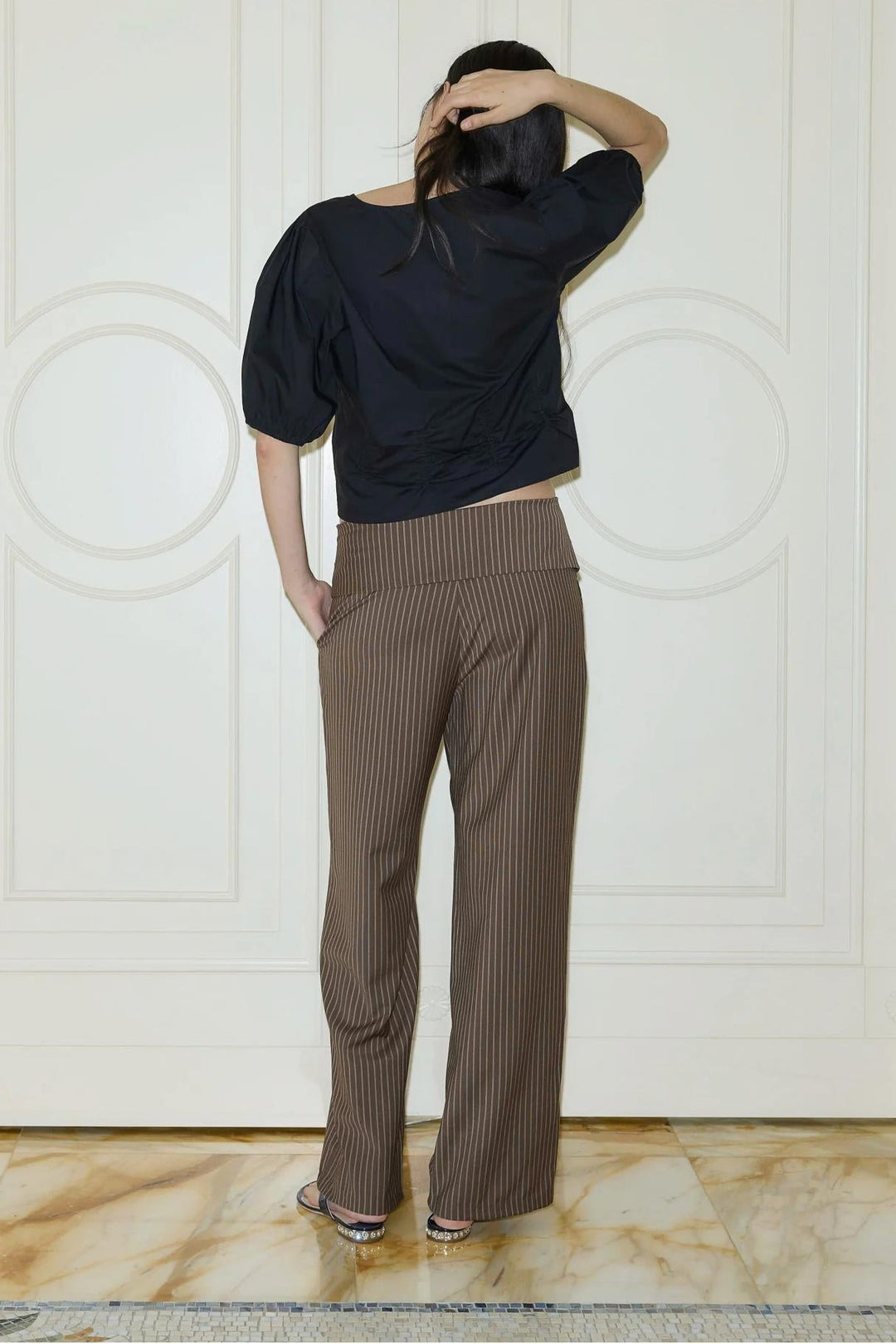 Stacey – Women's Folded Stripe Tailored Pants