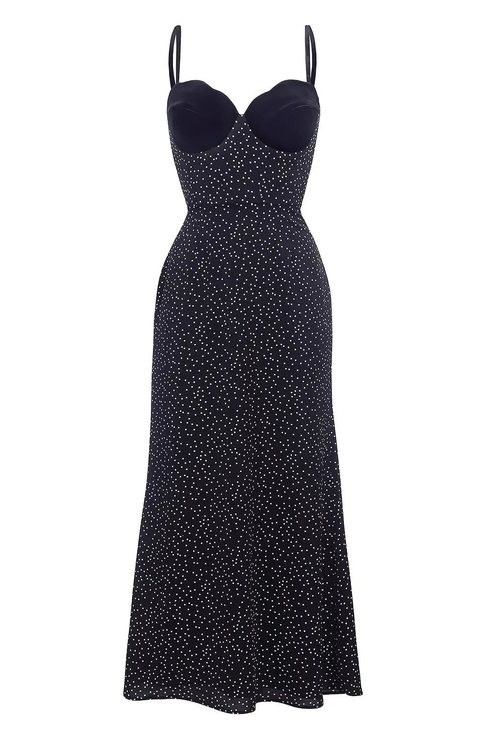 Natalie – Velvet-Insert Women’s Midi Dress