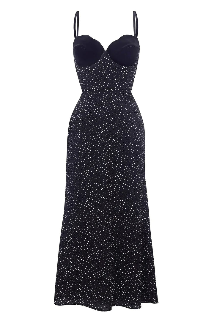 Natalie – Velvet-Insert Women’s Midi Dress