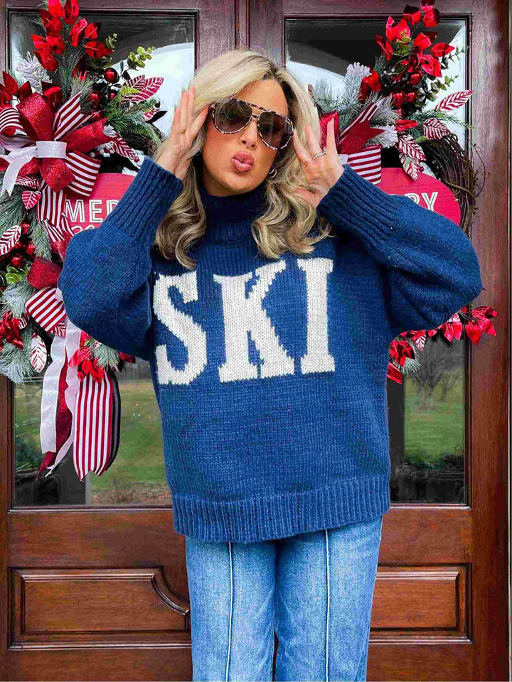 Alexia – Retro Cashmere Women’s Turtleneck Ski Sweater