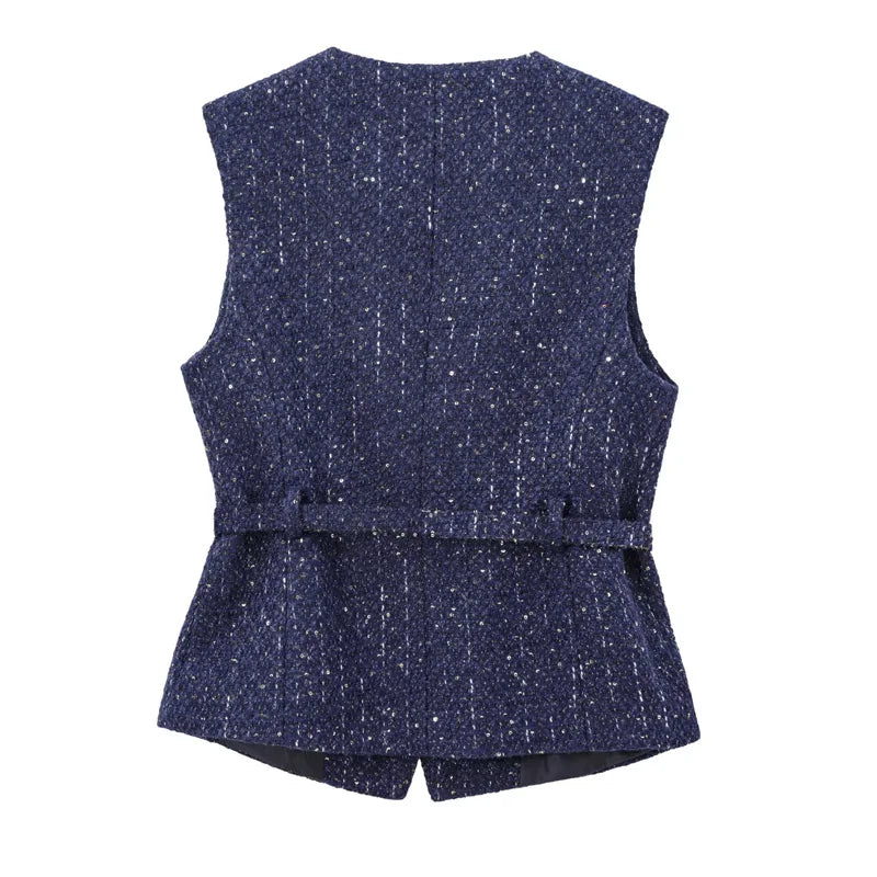 Riley – Women’s Cropped Tweed Waistcoat Vest