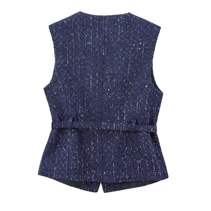 Riley – Women’s Cropped Tweed Waistcoat Vest