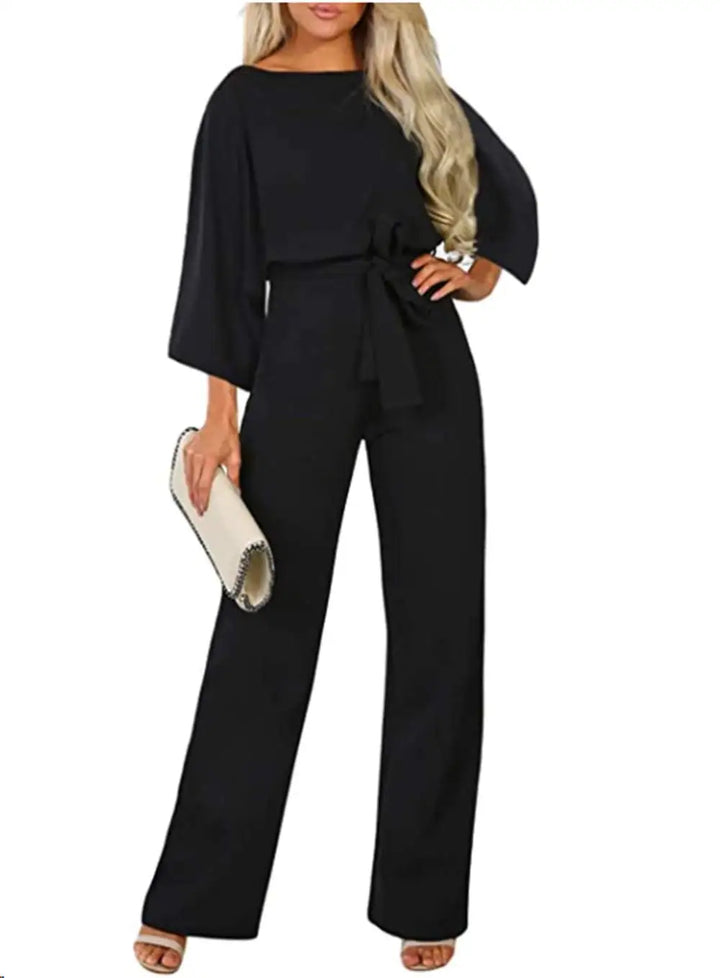 Seraphina – Elegant Women’s Short-Sleeve Wide-Leg Jumpsuit