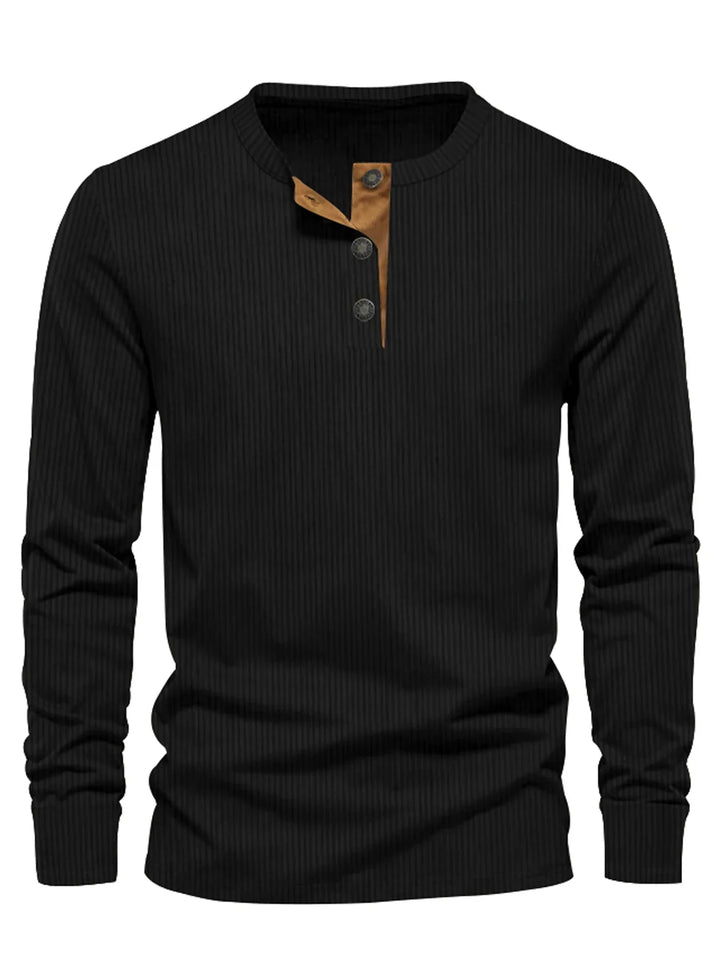 Gregorio – Ribbed Henley Men’s Casual Sweater