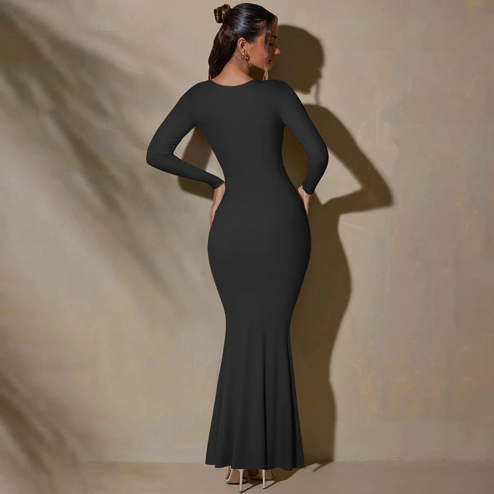 Gretchen – Slim Fit Women’s Ribbed Knit A-Line Dress