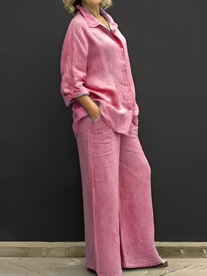 Sofia – Women’s Linen Two-Piece Shirt Suit