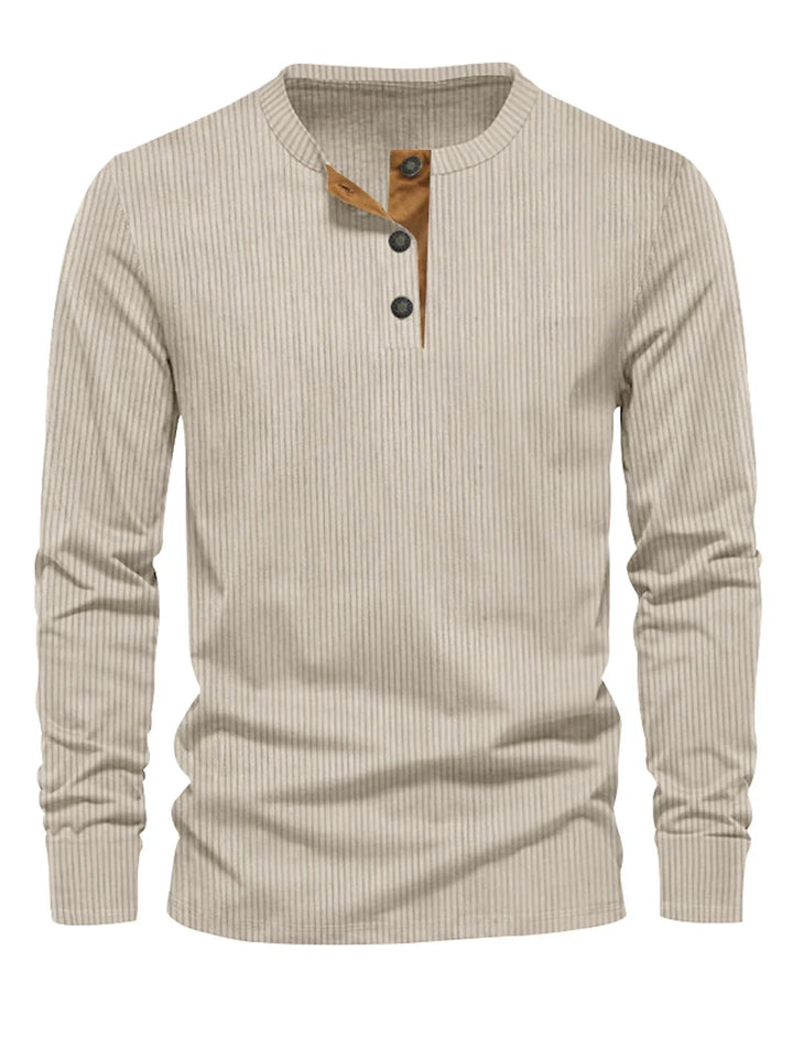 Gregorio – Ribbed Henley Men’s Casual Sweater