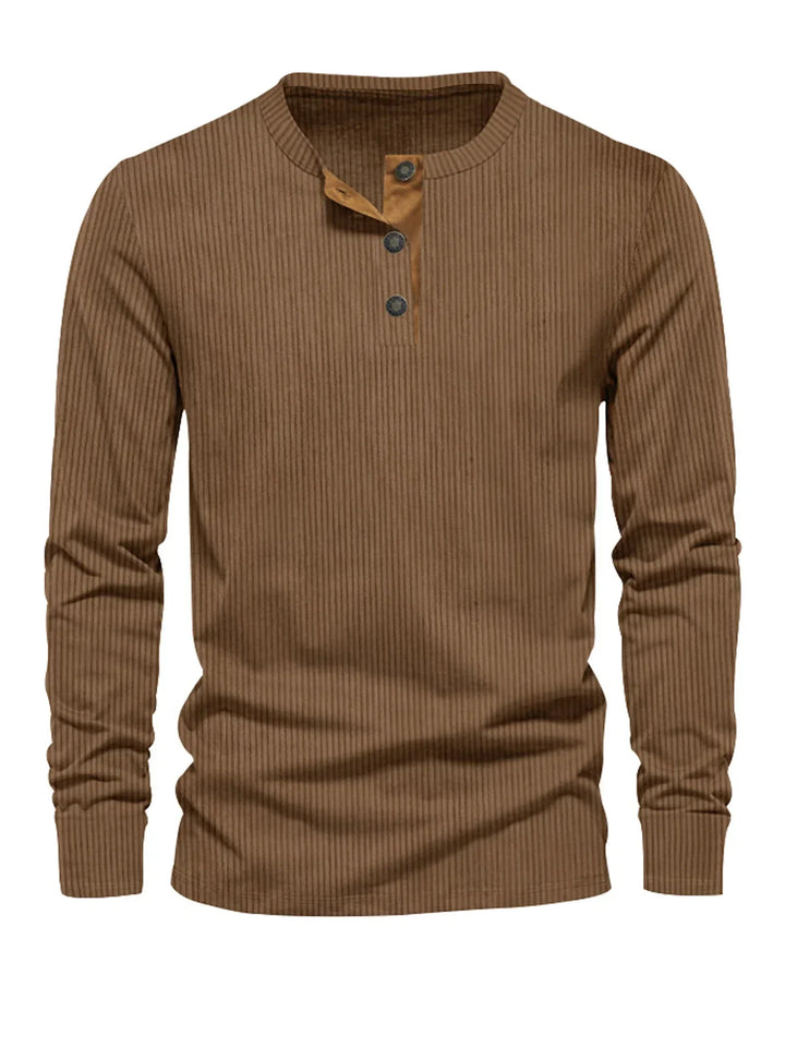 Gregorio – Ribbed Henley Men’s Casual Sweater
