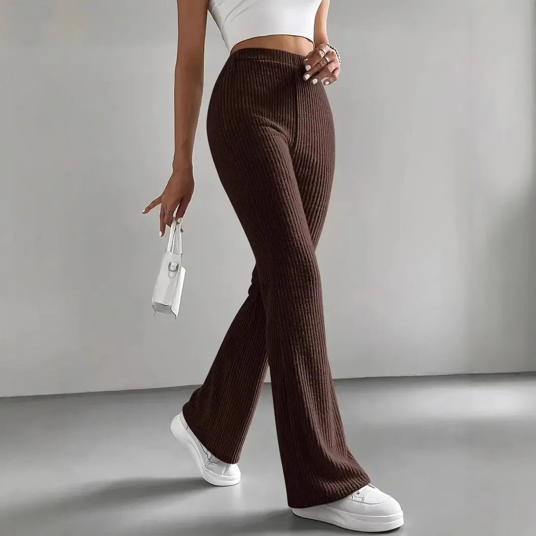 Acadia – Ribbed Knit Flare Pants for Women