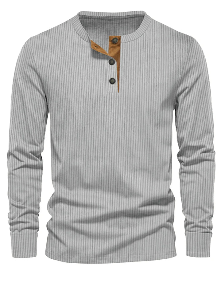 Gregorio – Ribbed Henley Men’s Casual Sweater