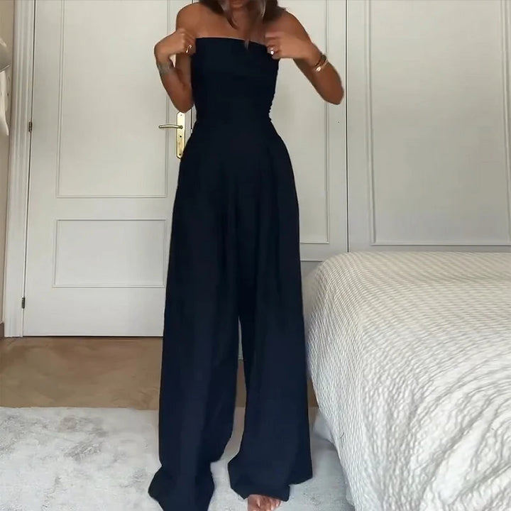 Angel – Women’s Strapless Solid Color Jumpsuit