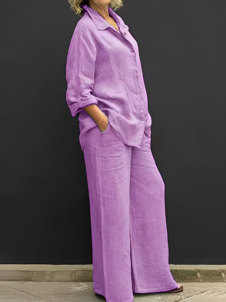 Sofia – Women’s Linen Two-Piece Shirt Suit