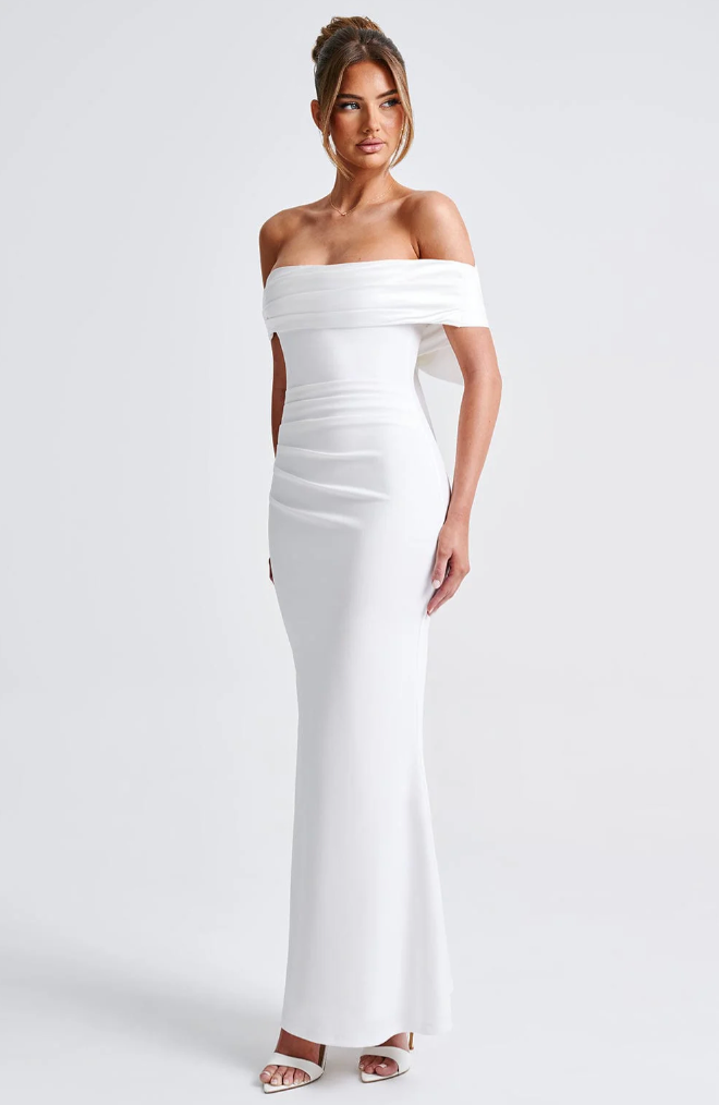 Valeria – Off-Shoulder Women's Dress with Bow