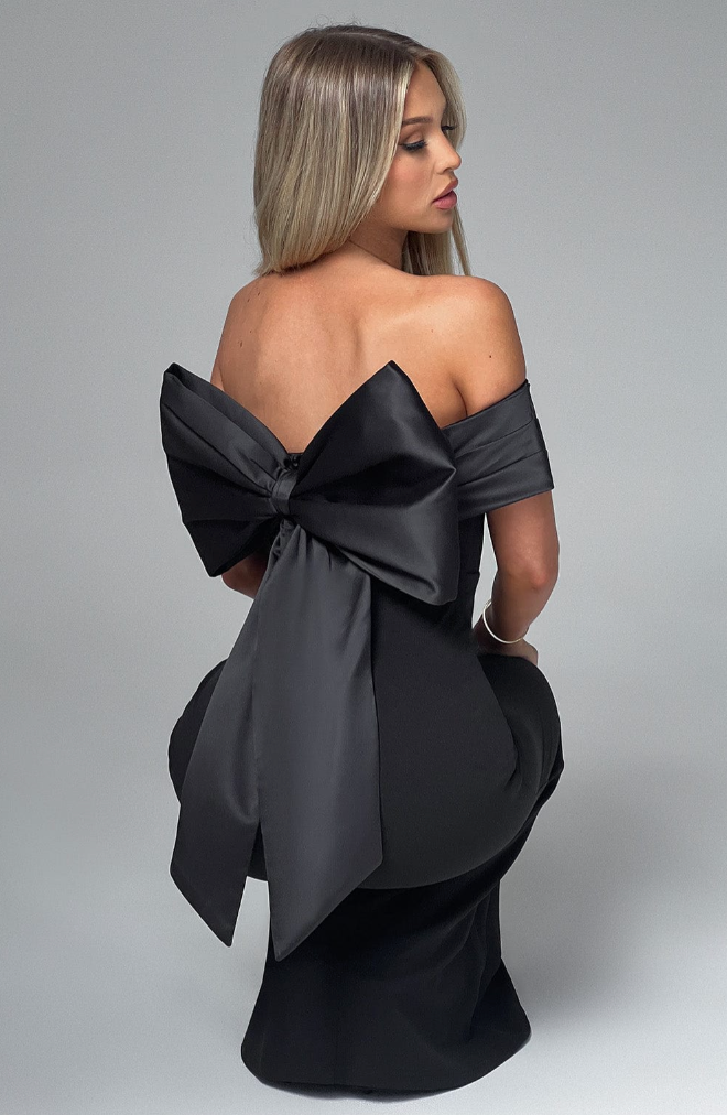 Valeria – Off-Shoulder Women's Dress with Bow