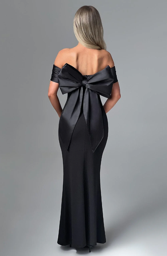 Valeria – Off-Shoulder Women's Dress with Bow