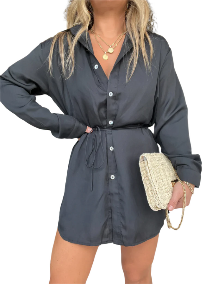Brona – Trendy Satin Romper Dress for Women
