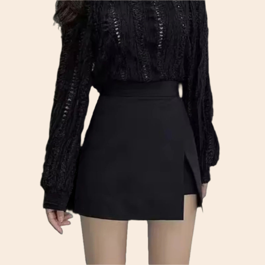 Linda – Irregular Side-Slit Women’s A-Line Mini Skort