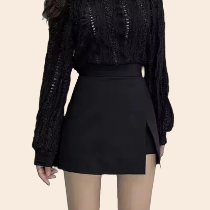 Linda – Irregular Side-Slit Women’s A-Line Mini Skort